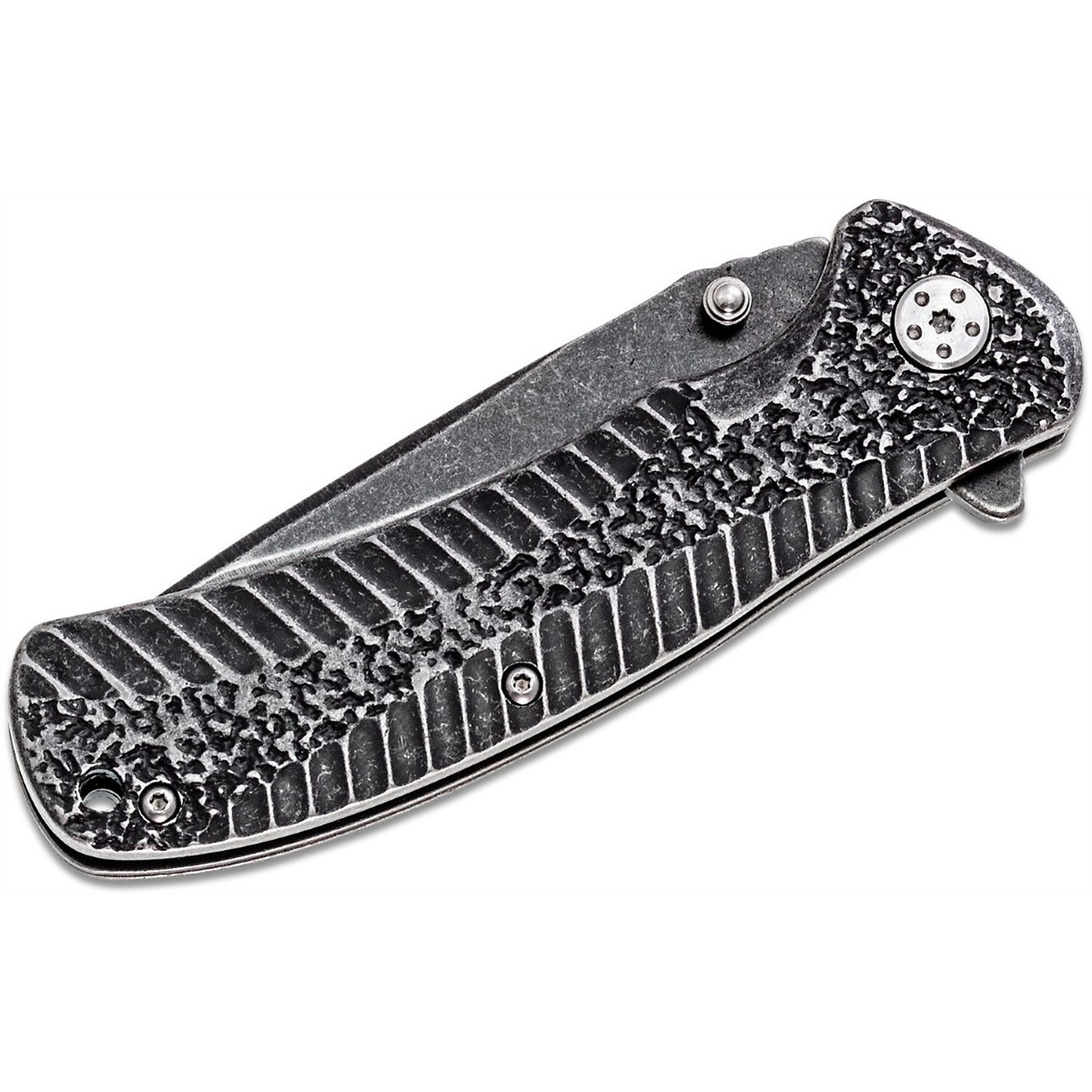 Kershaw Starter Assisted Open Liner Lock EDC Folding Pocket Knife — 3.4in. Drop Point Blade, BlackWash Finish, Stainless Steel, Model# KER1301BW